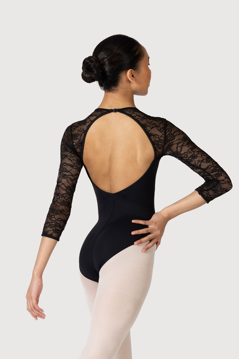 L56016 Bloch Kate 3/4 Womens Sleeve Lace Leotard