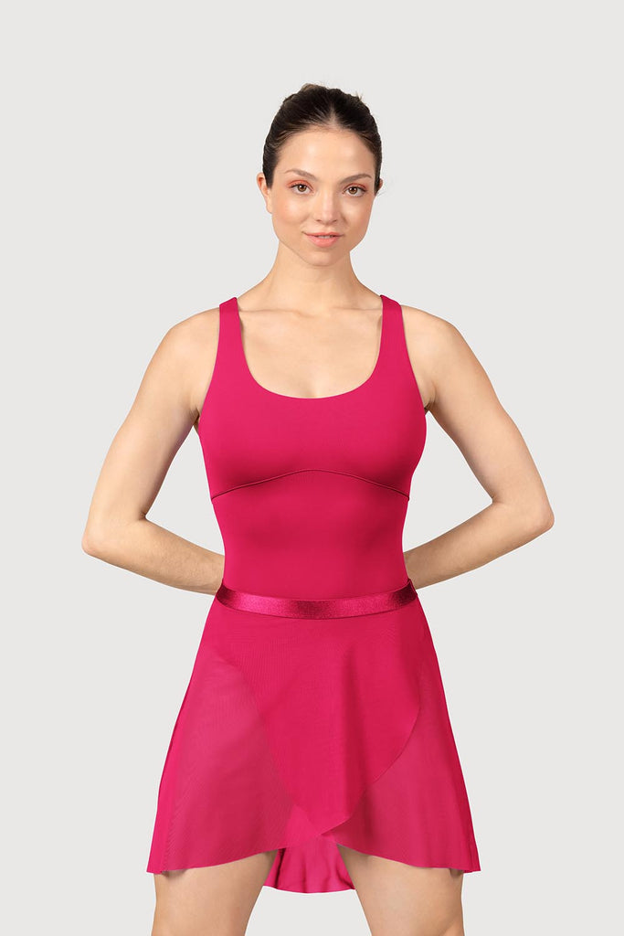  AM5166 - Mirella Womens Fixed Wrap Mesh Skirt in  colour
