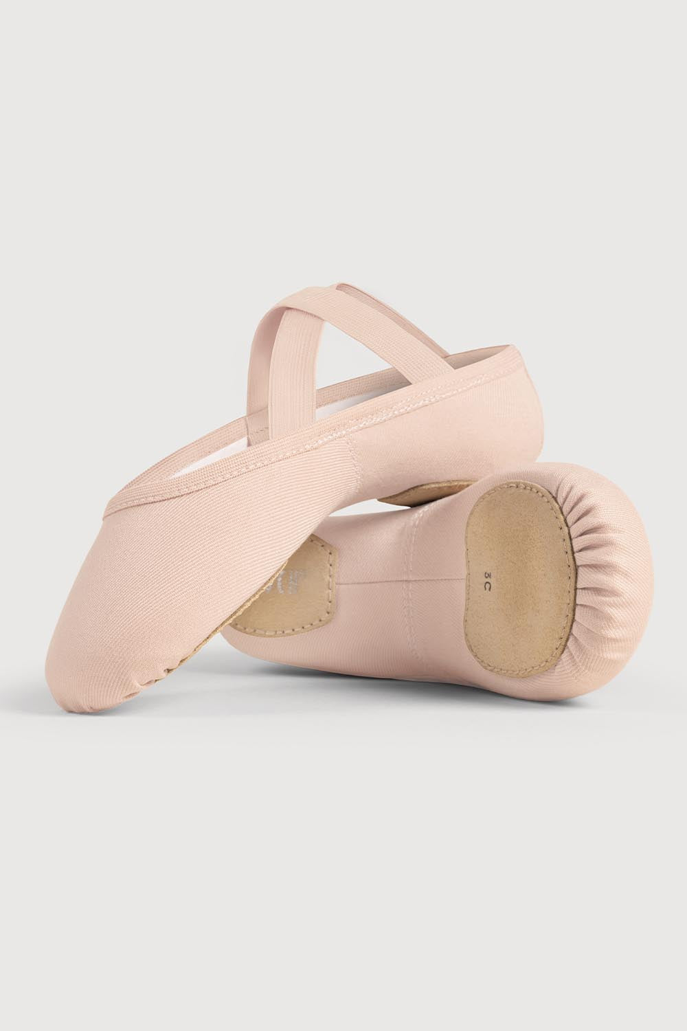 Bloch Belle Ballet Shoes For Girls - Pink Leather Full Sole, No Drawstring, Heart Lining, Size 7.5C US Kid