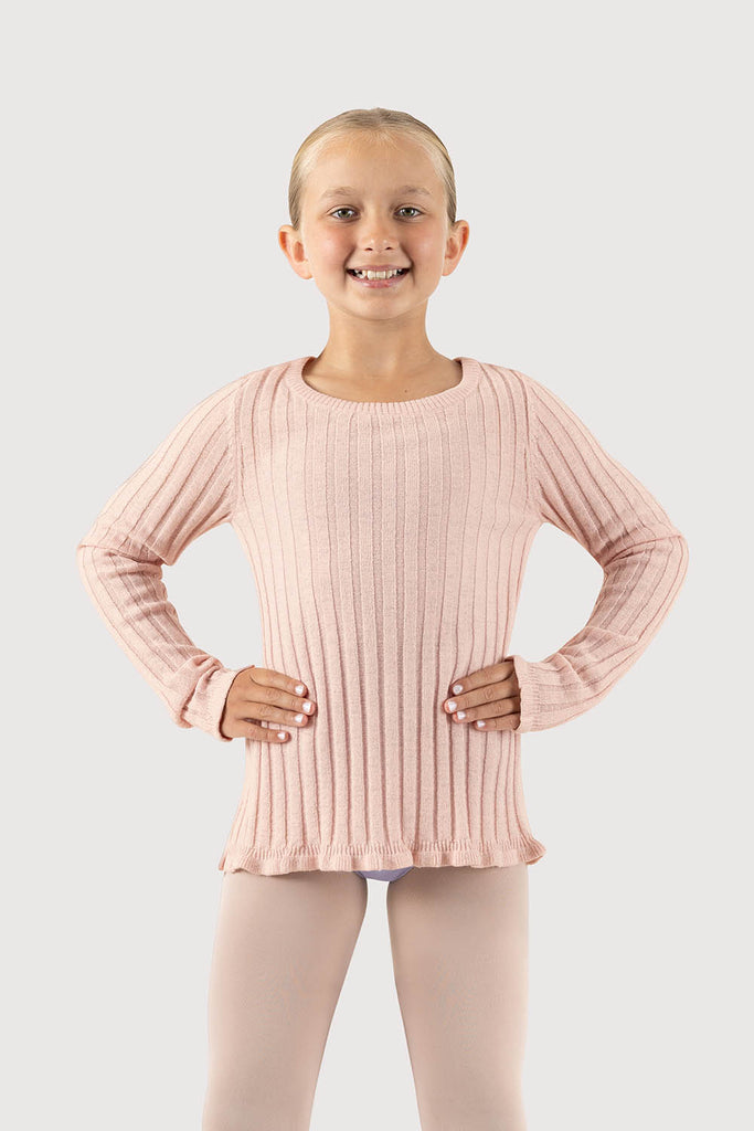  Z50259G - Bloch Rose Open Back Girls Knitted Sweater in  colour

