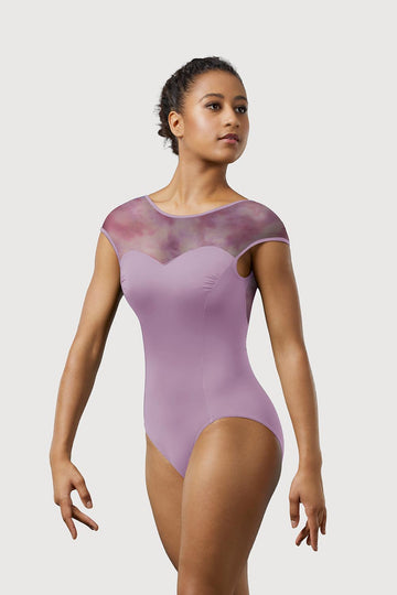 LM55098
Mirella Watercolour Mesh Womens Cap Sleeve Leotard