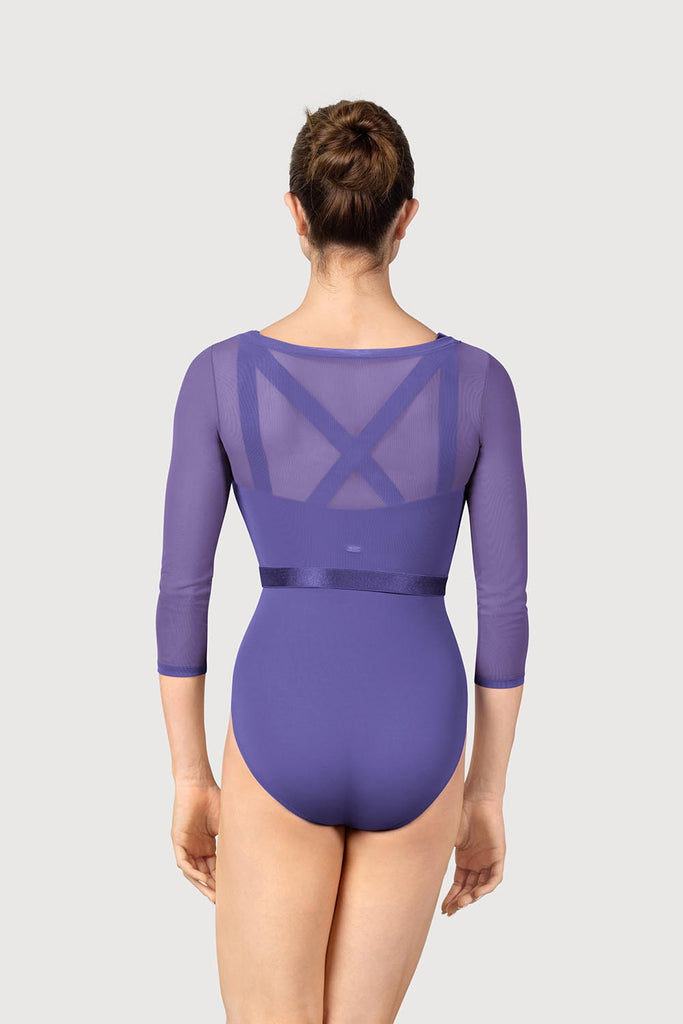  ZM57064 - Mirella 3/4 Sleeve Cropped Womens Mesh Top in  colour
