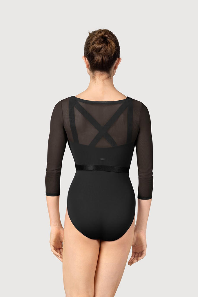  ZM57064 - Mirella 3/4 Sleeve Cropped Womens Mesh Top in  colour
