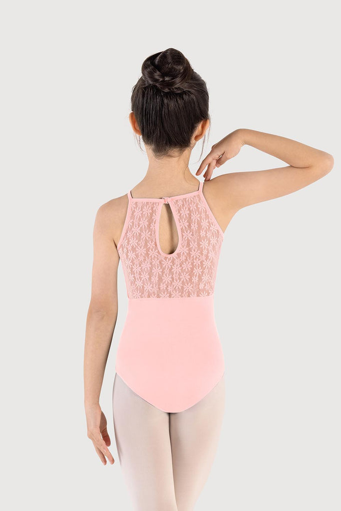  LM5493G - Mirella Lace Keyhole Back Girls Halterneck Leotard in  colour
