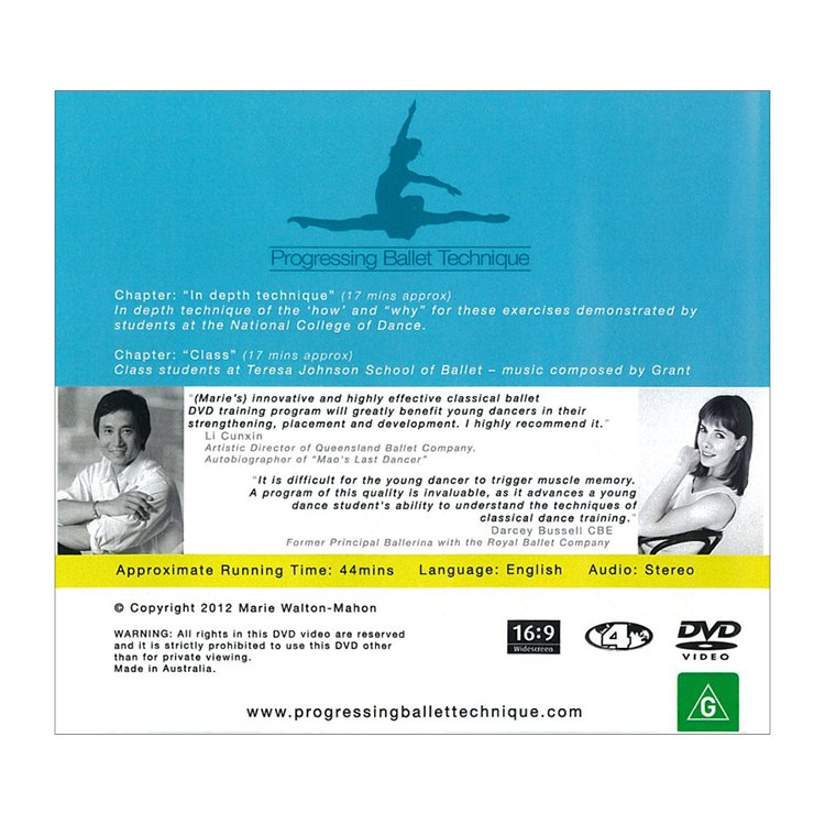 71070 – DVD Progressing Ballet Technique By Marie Walton-Mahon 71070 - DVD Progressing Ballet Technique By Marie Walton-Mahon in  colour

